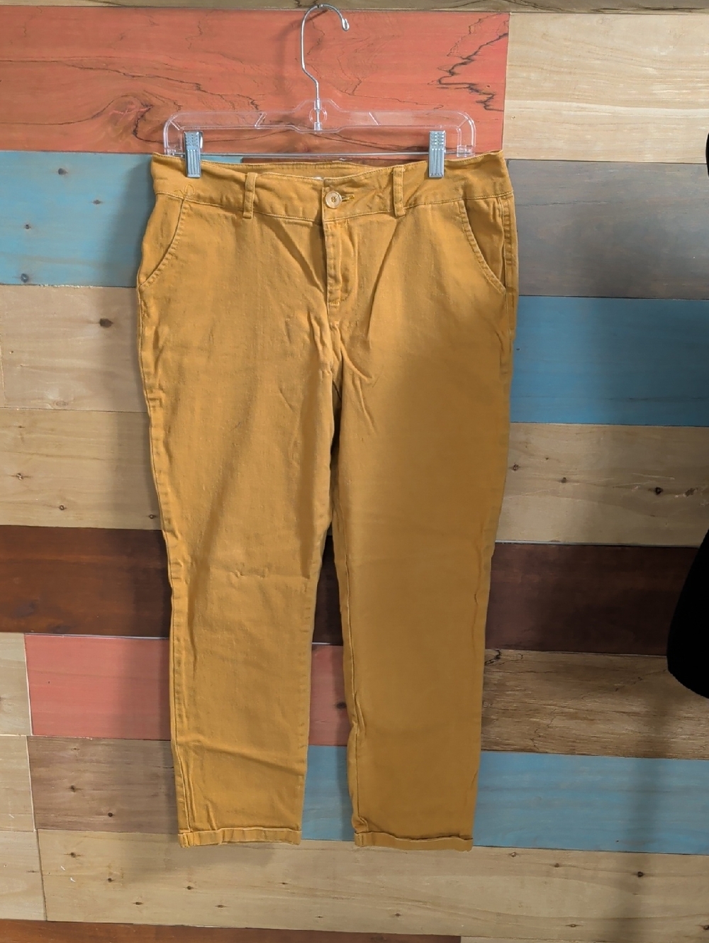 Active USA Mustard Yellow Straight-Leg Women's Pants